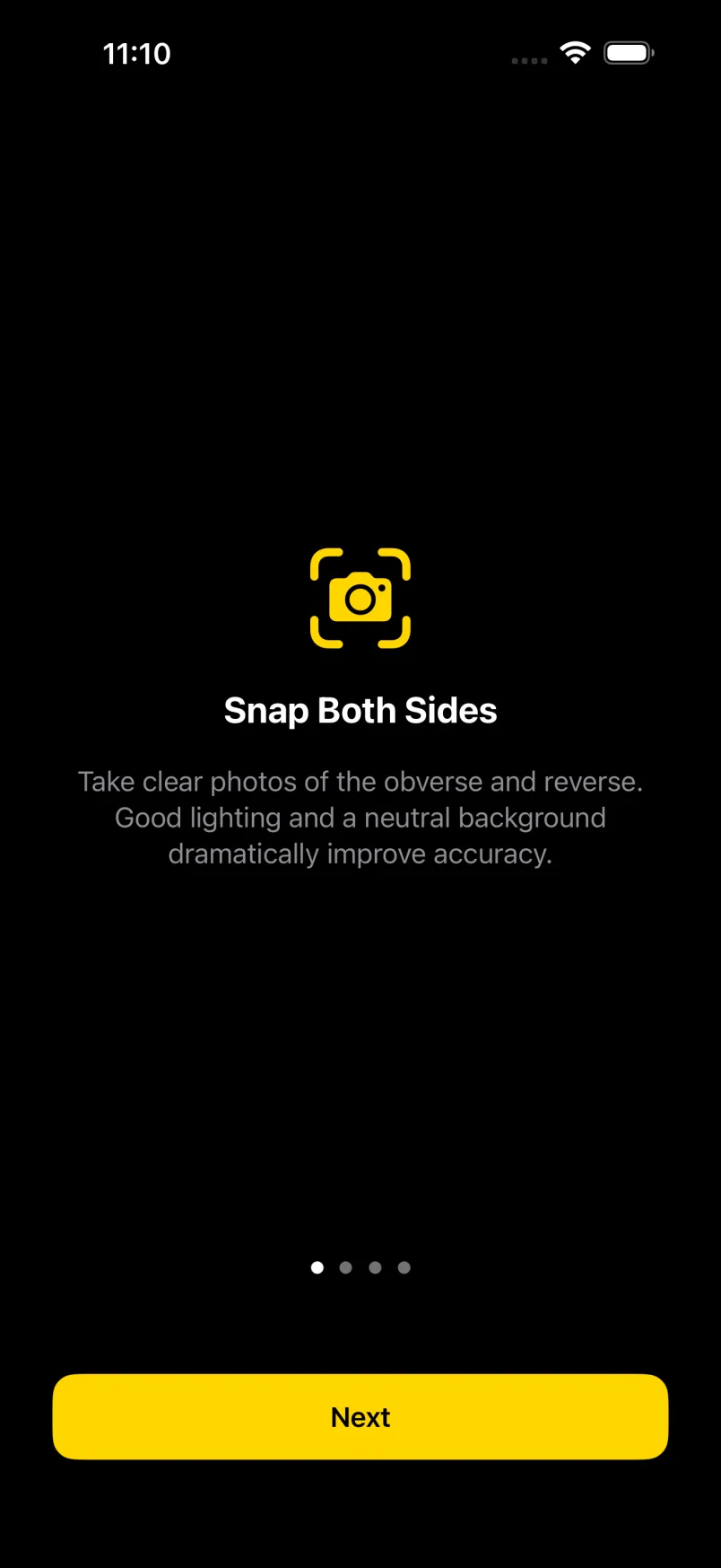 iOS onboarding: Snap both sides for better identification accuracy.